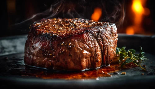 1855 Ranch Center Cut 10 oz Filet Mignon, Au Gratin Potatoes, Wild Mushroom Green Beans