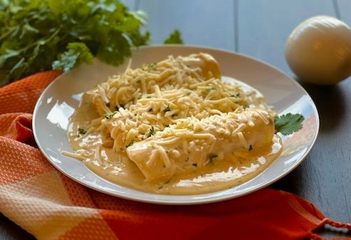 Cilantro Lime Queso Chicken Enchiladas