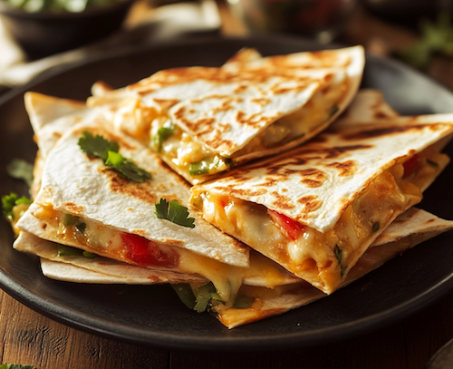 Delicious 5 Cheese Quesadillas, Fiesta Beans