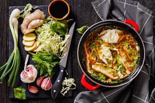 Asian Chicken Potsticker Soup