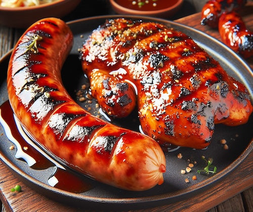 Lower Carb - BBQ Chicken, Sweet Pepper Cheese Sausage, Summer Veggies
