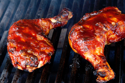 BBQ Chicken Leg Quarters, Au Gratin Potatoes, Vanilla Bean Corn