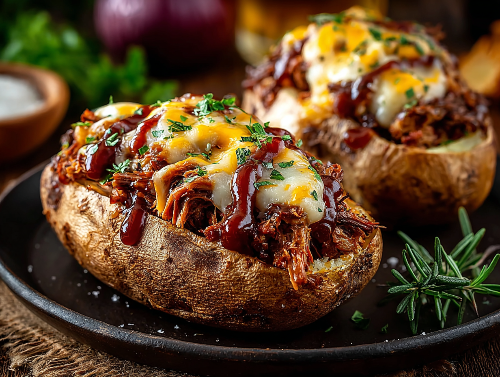 BBQ Beefy Loaded Potatoes