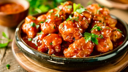 Boneless BBQ Chicken Wings, Street Corn, Hashbrown Casserole