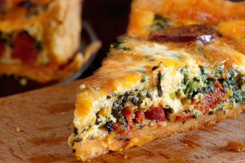 Breakfast Sausage, Eggs, Cheese & Veggie Quiche - New