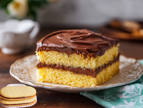 Milano Butter Cake Slice, Ghirardelli Chocolate Frosting
