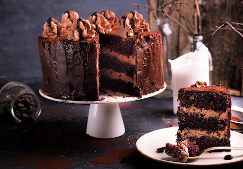 Coffee and Cream Chocolate Cake Slice - Sweet Saturday