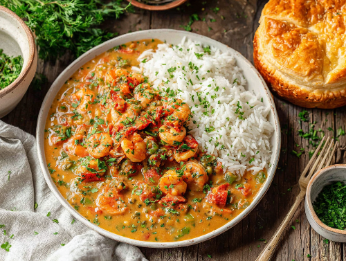 Crawfish Etouffee, Rice
