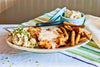 Crispy Steak Tenders, Toasted Onion Battered Green Beans, Mashed Potatoes