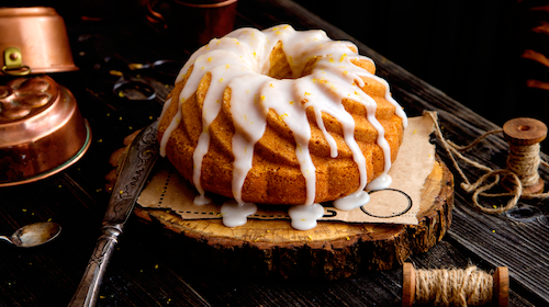 Egg Nog Cake Topped with White Chocolate Latte Ganache (Sweet Saturday)