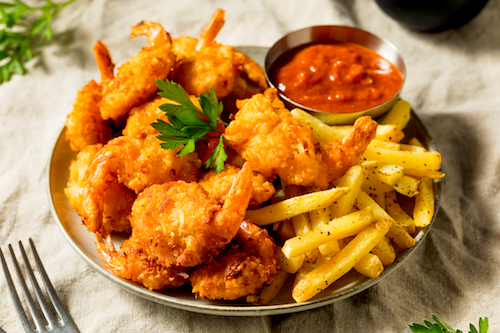 Fried Shrimp, Pub Fries, Bang Bang Sauce