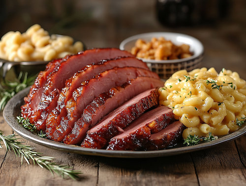 Glazed Ham, Mac & Cheese, Fried Cinnamon Apples - New