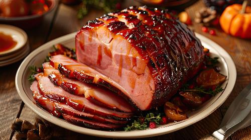 Honey Glazed Ham, Candied Carrots, Mac & Cheese