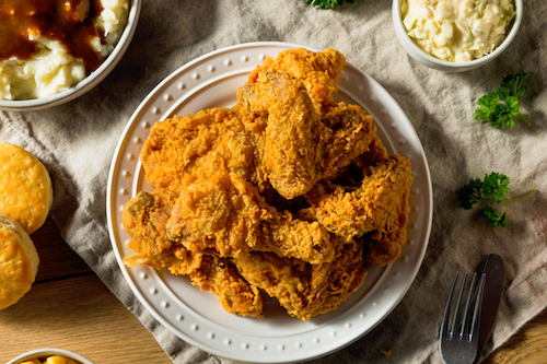 Homemade Buttermilk Fried Chicken, Mashed Potatoes & Gravy