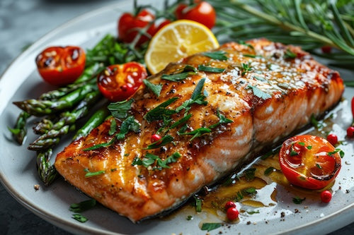 Honey Lemon Salmon, Fresh Asparagus, Orzo Pasta - NEW