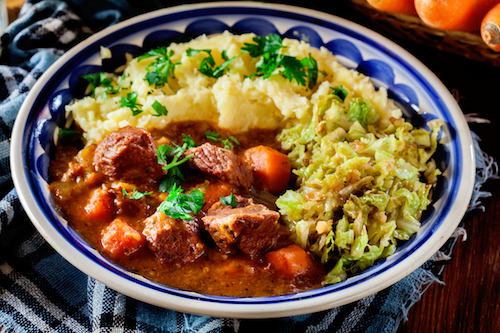 Irish Chuck Roast, Mashed Potatoes, Braised Cabbage