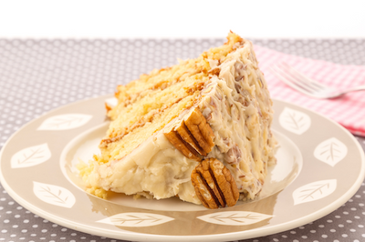 Southern Butter Pecan Cream Cake Slice