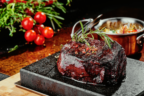 Lower Carb - Juicy Filet Mignon, Bacon Bourbon Jam, Veggies