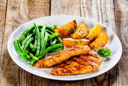 Lemon Pepper Chicken with Savory Potatoes & Green Beans