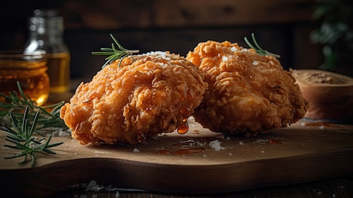 Honey Pecan Fried Chicken, Maple Brussels, Mashed Potatoes