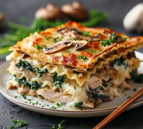 Loaded Deep Dish Chicken and Veggie Lasagna