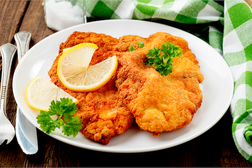 Lower Carb - Chicken Schnitzel, Sauteed Veggies
