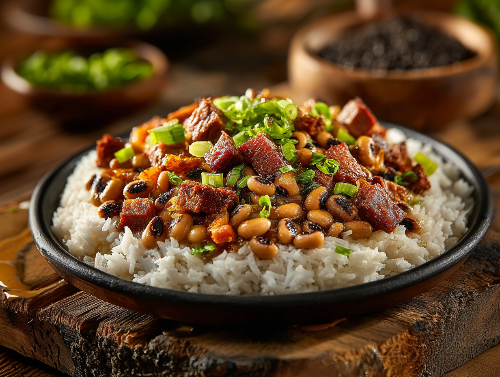 Lucky Black Eyed Pleasing Peas and Pork Dinner