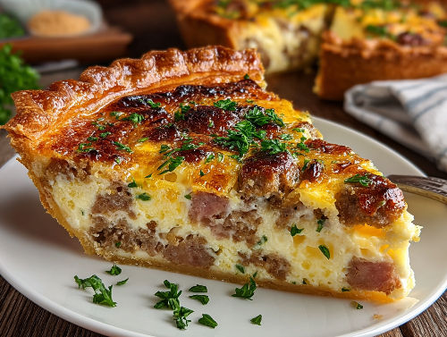 Maple Apple Sausage, Egg, and Cheese Quiche