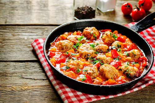 Cajun Creole Meatballs with Mashed Potatoes