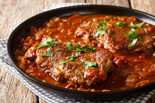 Old-Fashioned Swiss Steak, Potatoes, 5-Way Veggies - NEW