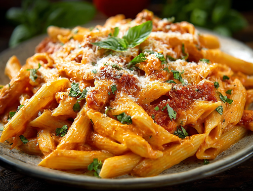 Penne Pasta in a Creamy Vodka Sauce
