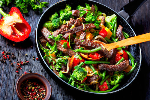 Pepper Beef Stir Fry & Rice
