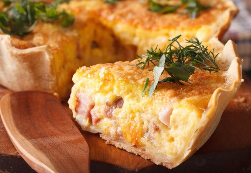 Ham and Cheddar Quiche