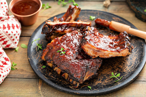 Root Beer BBQ Ribs, Sweet Buttered Corn, Mashed Potatoes