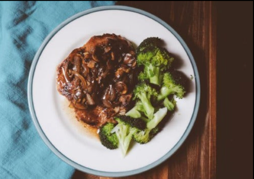 Lower Carb - Smothered Pork Chops, Veggies