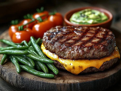 Short Rib Angus Smoked Cheddar Double Burger Platter