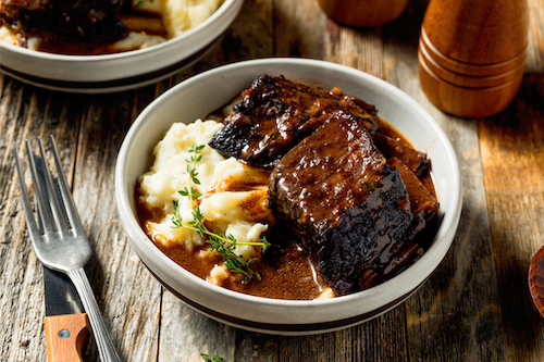 Beef Short Ribs, Mashed Potatoes, Veggies - NEW