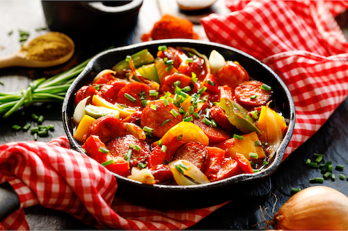 Smoke Sausage & Sweet Peppers - Lower Carb