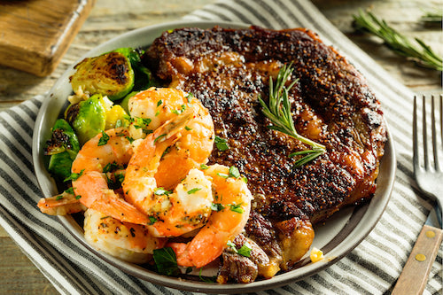 Sirloin Steak and Shrimp Scampi