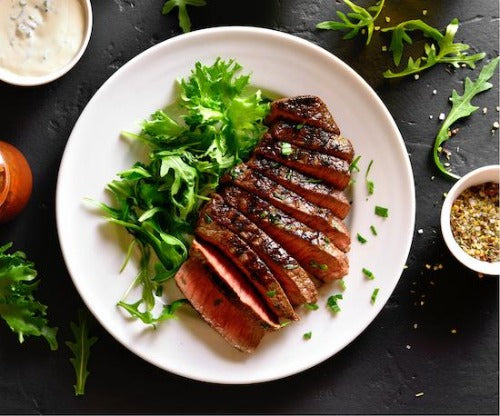 Grilled Flank Steak with Pub Fries and Garlic Aioli