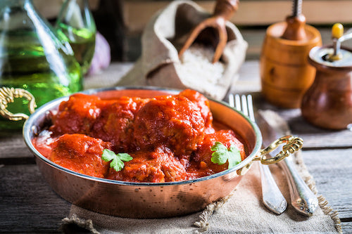 Sweet Basil Marinara Meatballs over Angel Hair Pasta