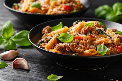 Tuscan Beefy Pasta Bake