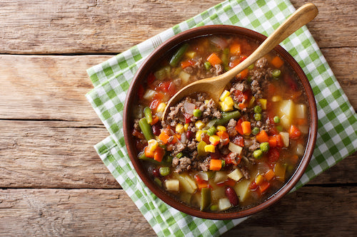 Old Fashioned Veggie Soup with Ground Beef