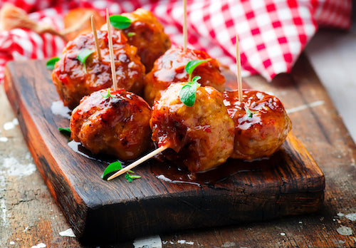 July 4th Sweet BBQ Meatball Appetizer