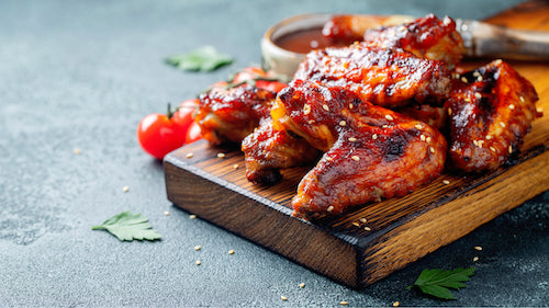 Honey BBQ Wings and Mac & Cheese