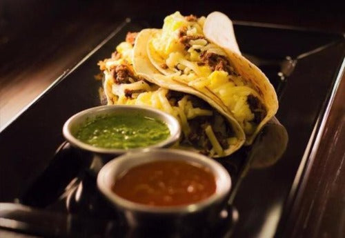 Brisket and Egg Tacos. Our breakfast tacos are packed with eggs, smoked brisket, cheese and southwest spices. This is the perfect dish for a healthy hearty breakfast!