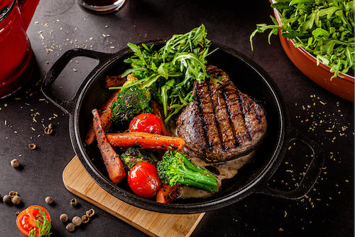 Cast Iron Skillet Steak Dinner