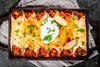 Deluxe Chicken Enchiladas in Red Sauce