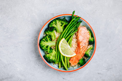 Garlic Herb Butter Salmon with Sautéed Vegetables - Lower Carb