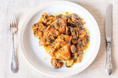 Braised Smothered Chicken and Cauliflower Mash